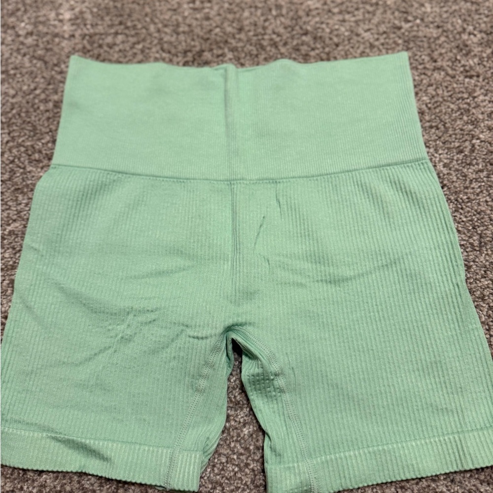 Mint green biker shorts